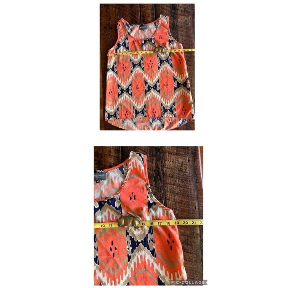 The Royal Standard Hi-Low Sleeveless Tank Top Aztec Abstract Pattern Size Medium - Picture 5 of 8